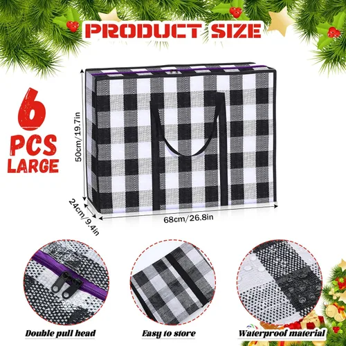 Miniatura 2 de 6 bolsas de almacenamiento de Navidad extra grandes, 27 x 20 pulgadas, organizador de alta resistencia, bolsa de almacenamiento de Navidad de gran