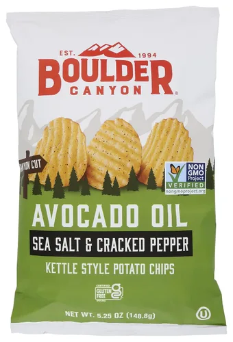 Miniatura 44 de Boulder Canyon, papas fritas Canyon Cut con aceite de aguacate, sal y pimienta, 5.25 onzas