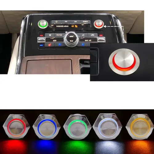 Miniatura 7 de Interruptor de botón de 0.866 in con cierre redondo alto impermeable IP67 de acero inoxidable 304 con luz LED de 110 V 120 V CA para 7/8 pulgadas
