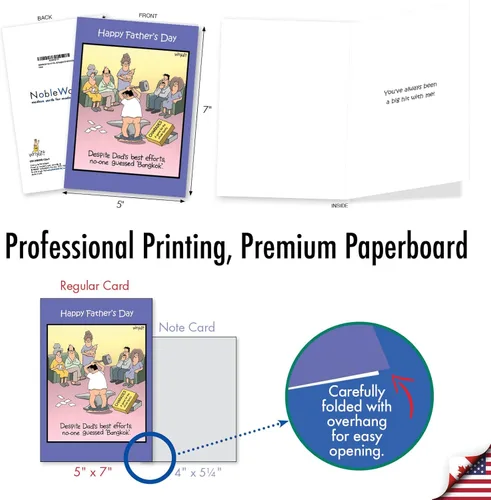 Miniatura 4 de NobleWorks - Paquete de 3 divertidas tarjetas de felicitación del día del padre con sobres (1 diseños, 3 cada uno) - Bangkok C0128FDG-C3x1