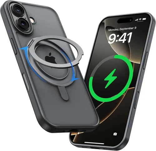 Miniatura 39 de MAGIC JOHN Soporte Magnético Invisible Giratorio 360° para Funda de iPhone 17 Pro [Botón de Control de Cámara] [Compatible con MagSafe] 16 FT Negro