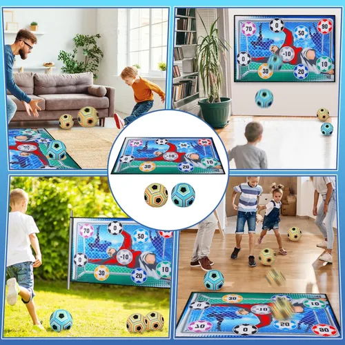 Miniatura 5 de VATOS Juego de Pelota de Fútbol de Juguete para Niños y Niñas, Juego de Portería de Fútbol de Lanzamiento para Interiores y Exteriores con 2