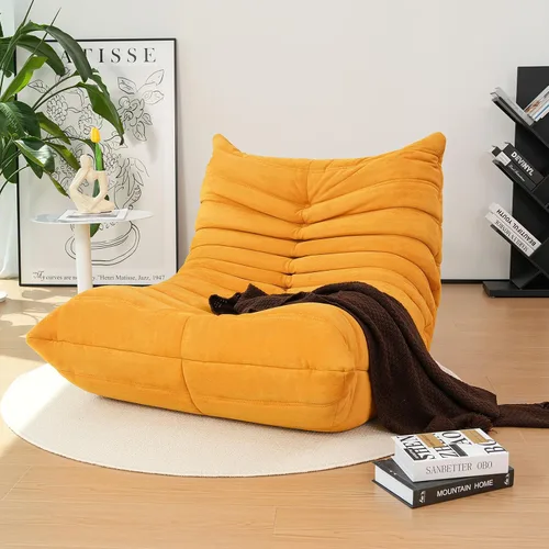 Miniatura 16 de Puf Togo sin comprimir de alta gama para adultos, sofá de espuma viscoelástica con tela suave, cómodo sillón de sala junto a la chimenea para sala