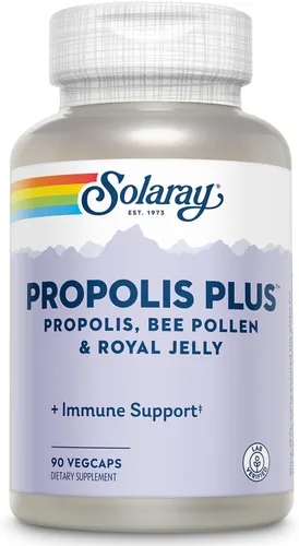 SOLARAY Propolis Plus - Suplemento de apoyo inmunológico, 90 cápsulas vegetales