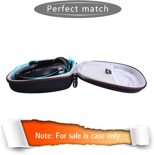 Miniatura 8 de Funda para auriculares compatible con Logitech H390, H430, H570e, Zone 300, Zone 301 o JLab Go Work, JIAMQISHI, auriculares EAGLEND, negro y gris