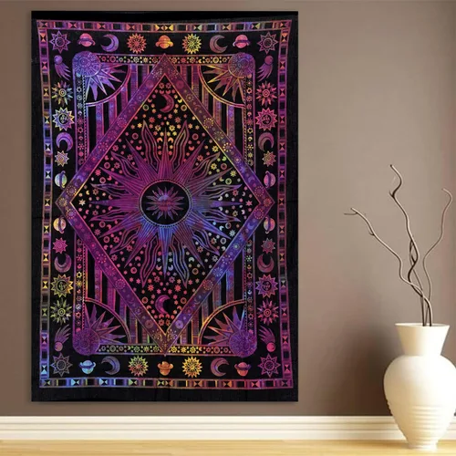 Miniatura 4 de THE ART BOX Tapiz celestial de sol y luna, mandala estético para colgar en la pared para dormitorio y sala de estar, decoración independiente