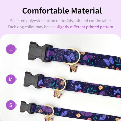 Miniatura 4 de Collares para perros con hebilla ajustable para perros lindos, niñas y niños, collar especial suave y elegante para mascotas con diseño de flores