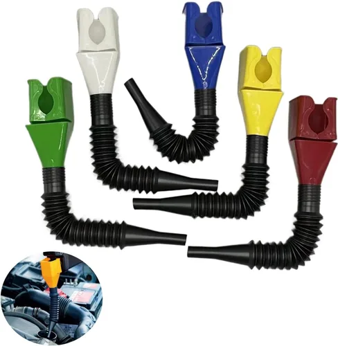 Miniatura 8 de Embudo de plástico retráctil para cambio de aceite para automóviles y motocicletas (A-Blue+White)