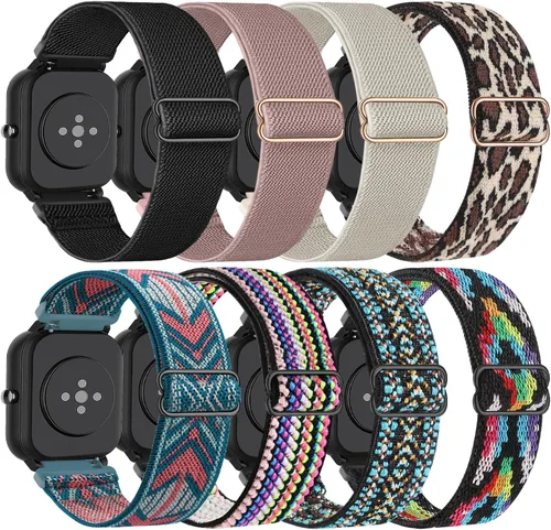 Miniatura 8 de Paquete de 8 correas elásticas de nailon GTS y Bip Watch, correa de bucle suave de 0.787 pulgadas