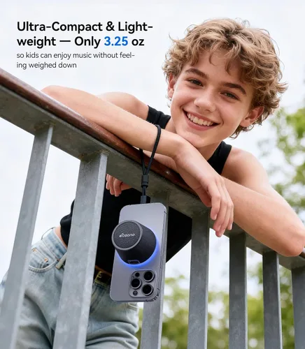Miniatura 9 de dbsono Pequeño altavoz Bluetooth portátil – Regalos de agradecimiento para profesores y graduación, altavoz magnético 3 en 1 con luces que cambian
