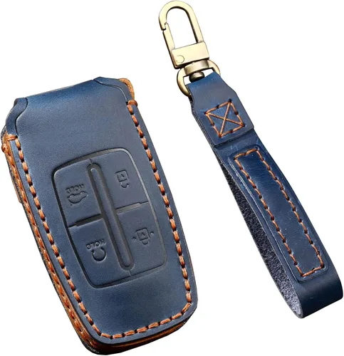 Miniatura 12 de ontto Funda de cuero para llavero de automóvil con llavero compatible con Hyundai Genesis G80 2017-2020, Negro