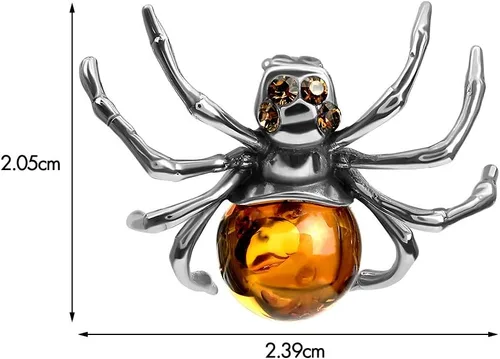 Miniatura 3 de Colgante de araña de plata de ley ámbar, Cristal, Ámbar