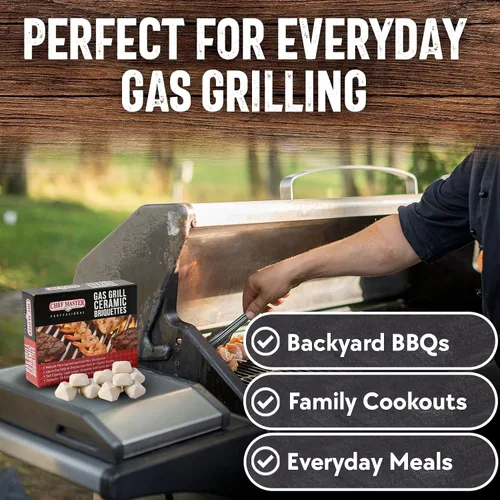 Miniatura 5 de Chef Master Briquetas de cerámica para parrilla de gas (paquete de 50) - Reemplazo para piedras de lava - Briquetas de parrilla de gas