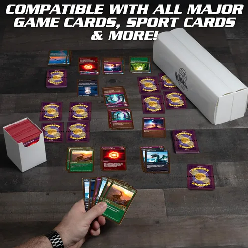 Miniatura 5 de Monster Protectors Caja magnética Deca de 10 barajas, color negro, con capacidad para 750 tarjetas TCG, cierre de autobloqueo, compatible
