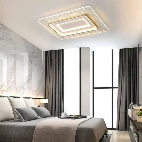 Miniatura 7 de Lámpara de techo empotrada moderna de 72 W LED regulable lámpara de techo rectangular con control remoto cerca de la lámpara de techo