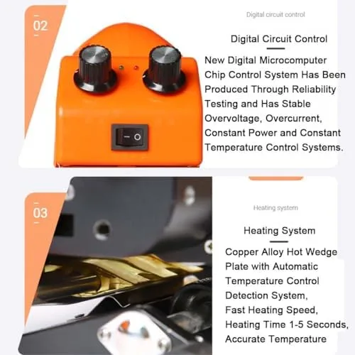 Miniatura 6 de Máquina de soldadura de geomembrana de alta potencia, kit de herramientas de soldadura de cuña caliente para sellado de película de PVC EVA PE HDPE