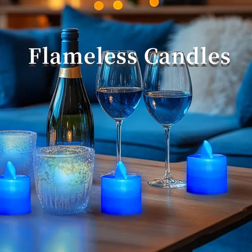 Miniatura 5 de Bolsas luminarias para velas con diseño de sol, resistentes al fuego, para bodas, Halloween, cumpleaños, Año Nuevo, fiestas, cenas, eventos Azul