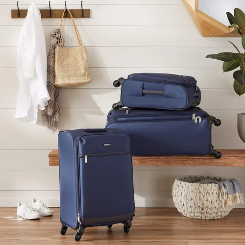 Miniatura 9 de Tienda Basics Maleta de equipaje giratoria de mano Softside con ruedas, Azul marino, 30 pulgadas