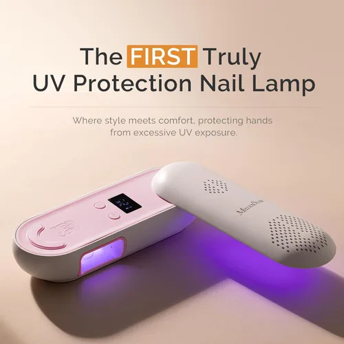 Miniatura 2 de MelodySusie P-PLUS20F - Lámpara de uñas compacta inalámbrica con innovador panel giratorio y diseño de protección UV, la luz UV recargable cura