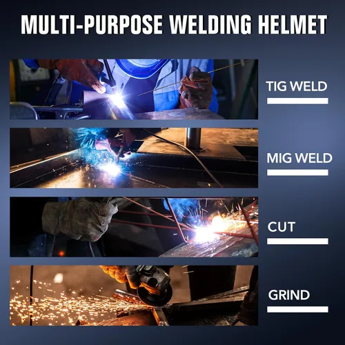 Miniatura 8 de TRQWH Welding Helmet Auto Darkening Large Viewing True Color Solar Powered Welding Mask with 4 Arc Sensor Adjustable Wide Shade Range 4~5-8/9-13