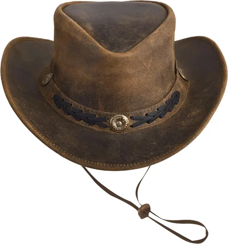Miniatura 2 de Sombrero de vaquero de cuero para hombres y mujeres, duradero, hecho a mano, ligero, moldeable, sombreros occidentales para hombres
