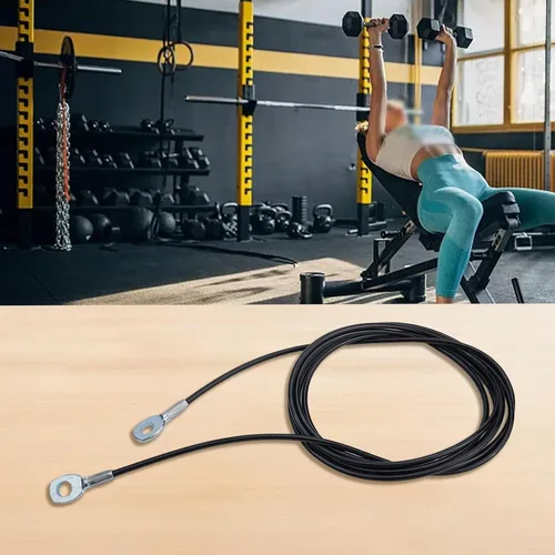 Miniatura 4 de Cable de alambre de acero de repuesto para gimnasio en casa, apilamiento de pesas, cuerda de polea de fitness de 0.197 in de grosor