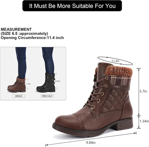 Miniatura 47 de STQ Botas de combate con cordones para mujer