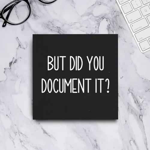 Miniatura 4 de mmiishe Letrero decorativo de madera con texto en inglés «But Did You Document It» para oficina, caja de madera para oficina, letrero cuadrado Negro