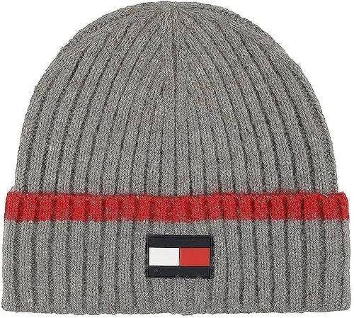Tommy Hilfiger Sombrero acanalado con punta de parche de bandera de goma para hombre