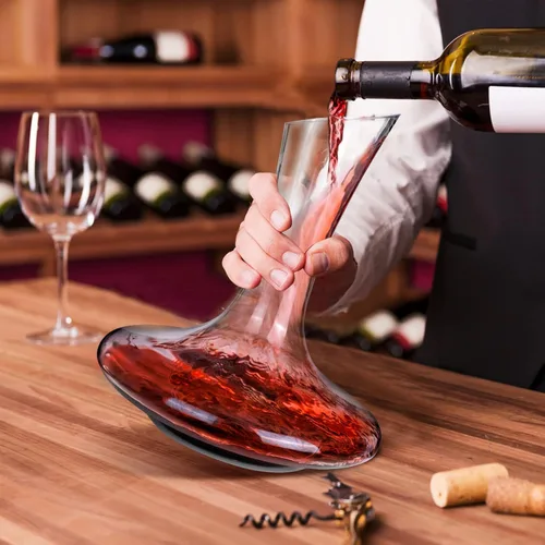 Miniatura 3 de Decantadores de vino, juego de decantadores de vino tinto de cristal con tapón y cepillo, aireador usado, accesorios de jarra de vidrio, regalos