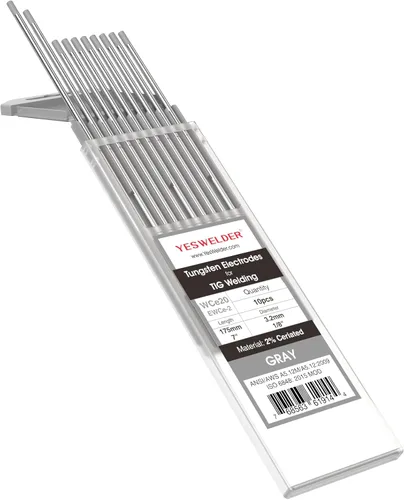Miniatura 41 de YESWELDER - Electrodo de tungsteno para soldadura TIG, ceriado al 2%, de 1/16 x 7 pulgadas (gris, WC20/EWCe-2), paquete de 10