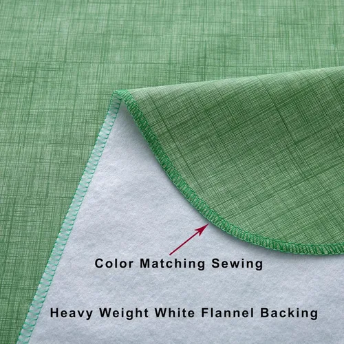 Miniatura 3 de LIBERECOO Mantel de vinilo con reverso de franela, verde hierba, impermeable, resistente a las manchas, mantel fácil de limpiar para vacaciones