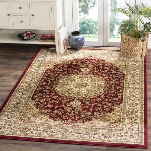 Miniatura 6 de SAFAVIEH Lyndhurst Collection - Alfombra de área de 8 x 11 pies, diseño tradicional de medallón oriental tradicional, no desprende pelusa y de fácil