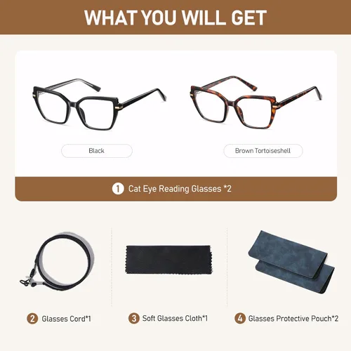 Miniatura 7 de LKEYE Gafas de lectura cuadradas para mujer, diseño de ojo de gato, bloqueo de luz azul, lk6095