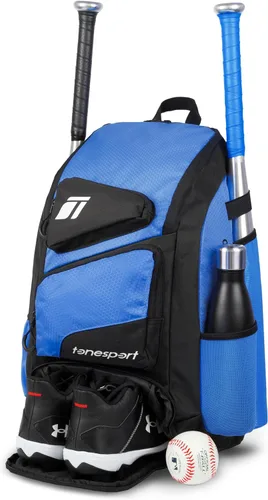 Tonesport, Bolsa de Béisbol - Mochila para Béisbol, Sóftbol, T-Ball - Bolsa de Bate para Adultos y Jóvenes