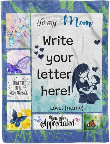 Miniatura 10 de Manta personalizada con letras de vellón, regalo de amor personalizado para mi hija, hijo de parte de mamá, manta de letras escritas a mano para mi