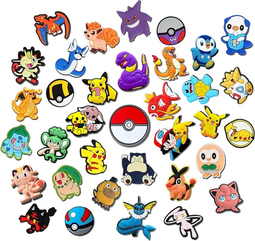 Miniatura 5 de 24 35 dijes de dibujos animados para zapatos de cocodrilo para niños y niñas, dijes de decoración de zapatos de animeaccesorios de pulseraregalos