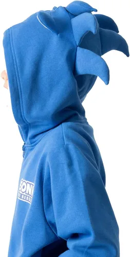 Miniatura 3 de Bioworld Sonic The Hedgehog Cosplay con orejas de espuma manga larga sudadera azul con capucha para niño