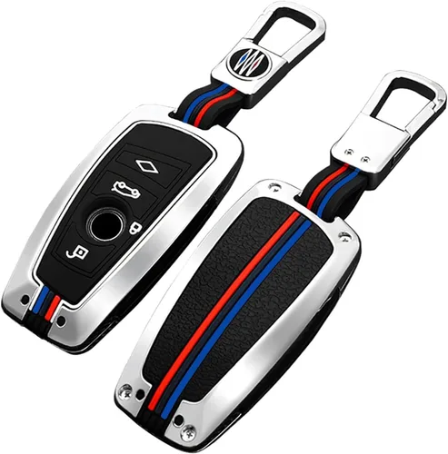 Miniatura 11 de OLLEN Funda de Metal Pesado para Llavero, Compatible con BMW 2 5 6 7 Series X1 X2 X3 X5 X6 GT Series, Carcasa de Protección Completa para Llavero