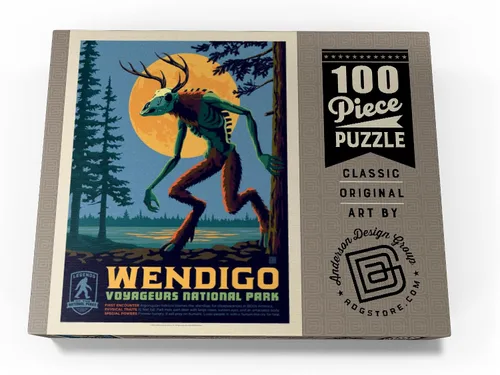 Miniatura 4 de MyPuzzle Legends of The National Parks: Voyageurs' The Wendigo, póster vintage, rompecabezas premium de 100 piezas para adultos