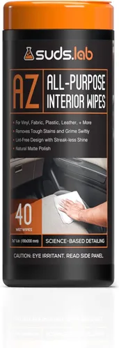 Suds Lab AZ - Toallitas multiusos para vehículos, limpieza de automóviles y cuero, limpiador de interiores para automóviles, camiones y