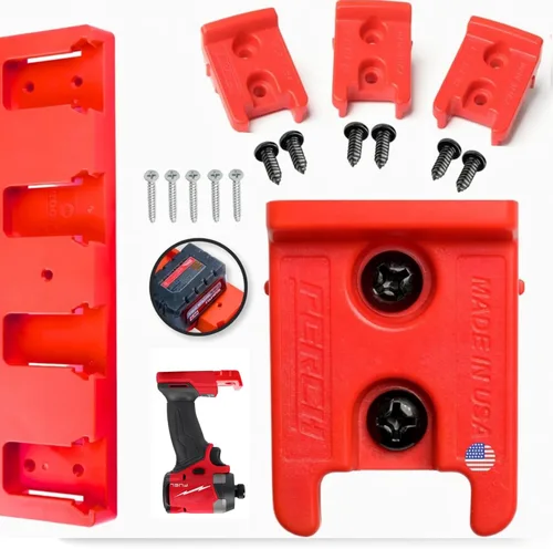 Miniatura 8 de Paquete de 6 soportes de herramientas para herramientas inalámbricas Milwaukee M18/18v - Organizador de herramientas con ajuste de clic para soporte