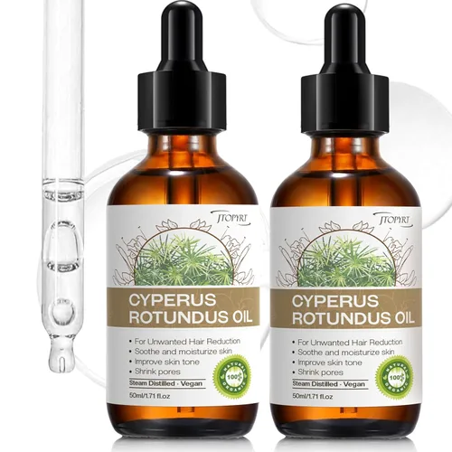 Aceite Cyperus Rotundus para depilación: reduce la densidad de crecimiento del cabello en 8 semanas evita que los pelos encarnados sean más delgados