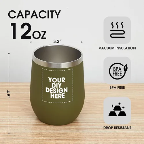 Miniatura 2 de Vaso de vino personalizado con impresión en Estados Unidos, taza de café personalizada de viaje de acero inoxidable con tapa y pajita, taza aislada