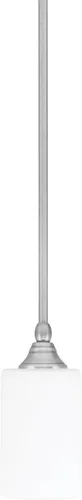 Miniatura 147 de Toltec Lighting Tallo Colgado Mini colgante, acabado de cobre negro, 3.5" cuadrado humo burbuja vidrio