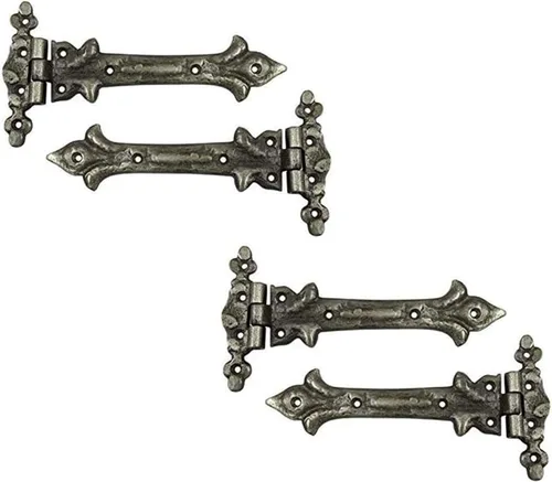 Miniatura 18 de Adonai Hardware Adonijah Bisagra falsa de aluminio para montaje frontal (6.5" x 12 Pack, Negro mate) para puertas de granero, puertas, armarios