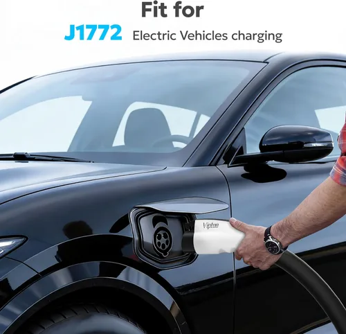 Miniatura 4 de Adaptador para cargador Tesla a J1772 EV [solo a J1772], convertidor de hasta 60 amperios 250 V CA con bloqueo de seguridad de presión, compatible