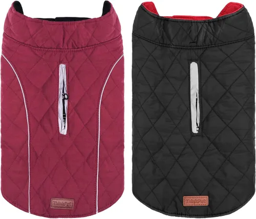 Miniatura 8 de ThinkPet - Abrigos para perros para clima frío, chaqueta de invierno reversible resistente al viento, abrigo grueso acolchado y cálido, chaleco