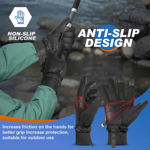 Miniatura 5 de Sukeen Guantes cálidos de invierno para hombres y mujeres, guantes de invierno antideslizantes para pantalla táctil para hombres, ciclismo, correr
