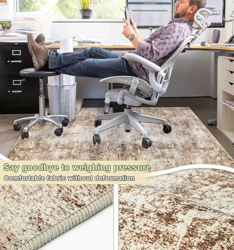 Miniatura 2 de Capslpad Tapete para silla de oficina para suelo de madera dura, de 47 x 59 pulgadas, antideslizante, para silla de escritorio, alfombra de pelo